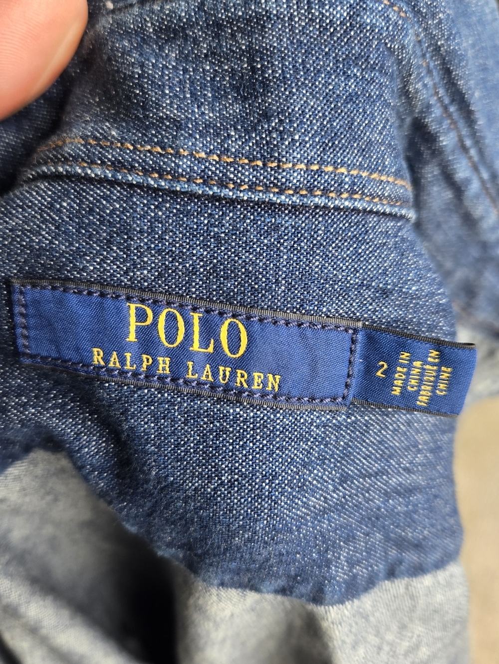 Polo by Ralph Lauren Dark Blue Denim Button-Front Midi Dress - Picture 4 of 11